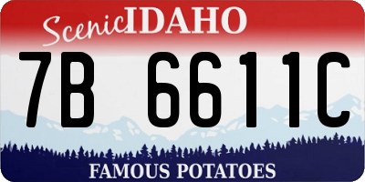 ID license plate 7B6611C