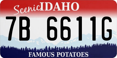 ID license plate 7B6611G