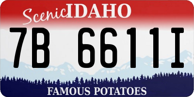 ID license plate 7B6611I