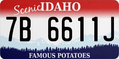 ID license plate 7B6611J