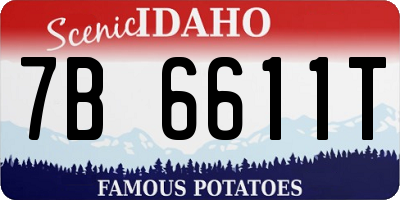 ID license plate 7B6611T