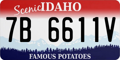 ID license plate 7B6611V
