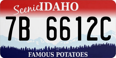 ID license plate 7B6612C