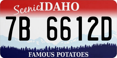 ID license plate 7B6612D