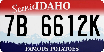 ID license plate 7B6612K