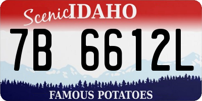 ID license plate 7B6612L