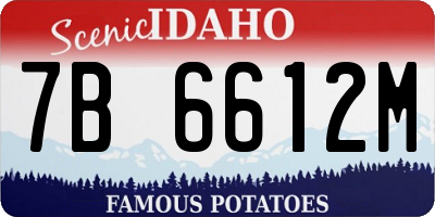 ID license plate 7B6612M