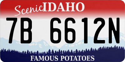 ID license plate 7B6612N