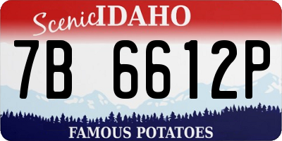 ID license plate 7B6612P