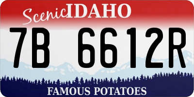 ID license plate 7B6612R