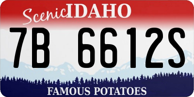 ID license plate 7B6612S