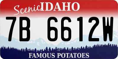 ID license plate 7B6612W