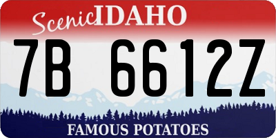ID license plate 7B6612Z