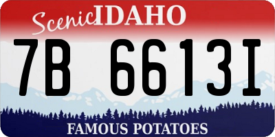 ID license plate 7B6613I