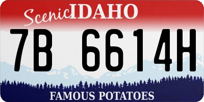ID license plate 7B6614H
