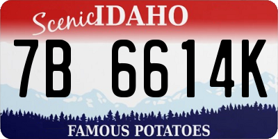 ID license plate 7B6614K