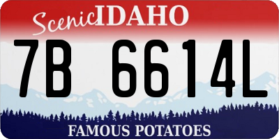ID license plate 7B6614L