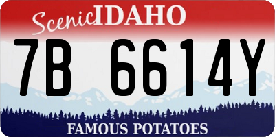 ID license plate 7B6614Y