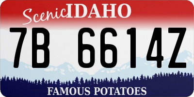 ID license plate 7B6614Z