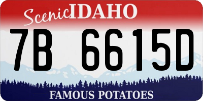ID license plate 7B6615D