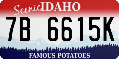 ID license plate 7B6615K