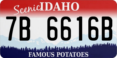 ID license plate 7B6616B