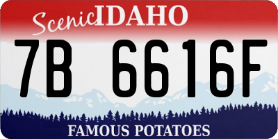ID license plate 7B6616F