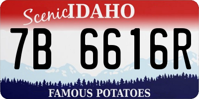 ID license plate 7B6616R