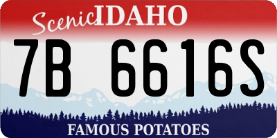 ID license plate 7B6616S