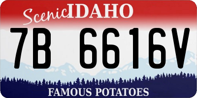 ID license plate 7B6616V