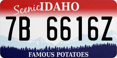 ID license plate 7B6616Z