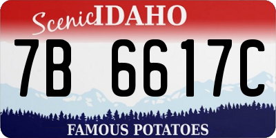 ID license plate 7B6617C
