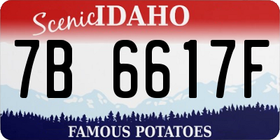 ID license plate 7B6617F