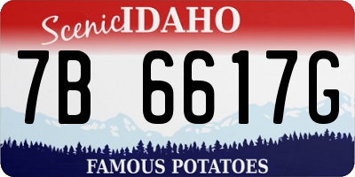 ID license plate 7B6617G