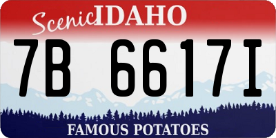 ID license plate 7B6617I
