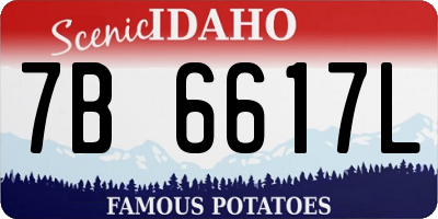 ID license plate 7B6617L