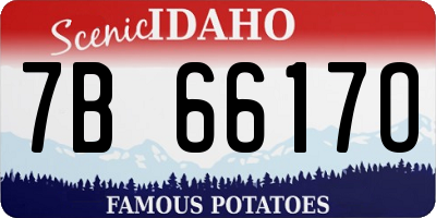 ID license plate 7B6617O