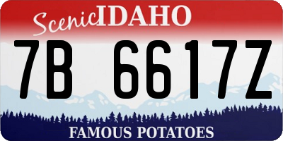 ID license plate 7B6617Z