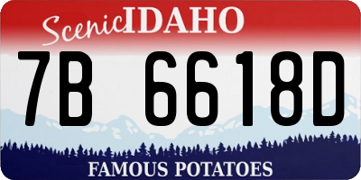 ID license plate 7B6618D