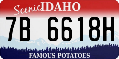 ID license plate 7B6618H