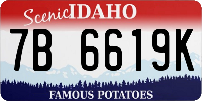 ID license plate 7B6619K