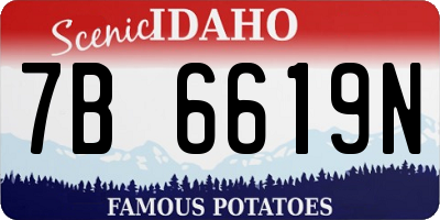 ID license plate 7B6619N