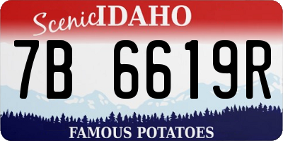 ID license plate 7B6619R