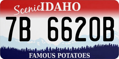 ID license plate 7B6620B