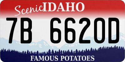 ID license plate 7B6620D