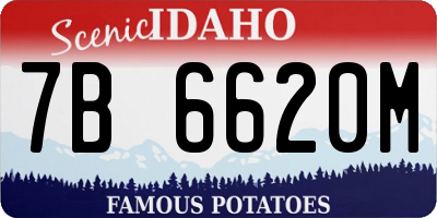 ID license plate 7B6620M