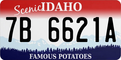ID license plate 7B6621A