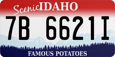 ID license plate 7B6621I