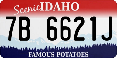 ID license plate 7B6621J