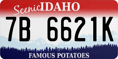 ID license plate 7B6621K